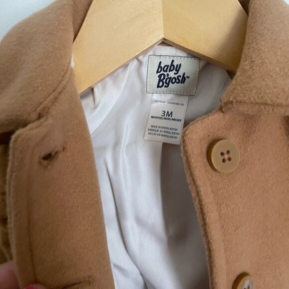 OshKosh B'gosh Baby Girl Tan Peacoat Size 3 Months - Picture 3 of 4
